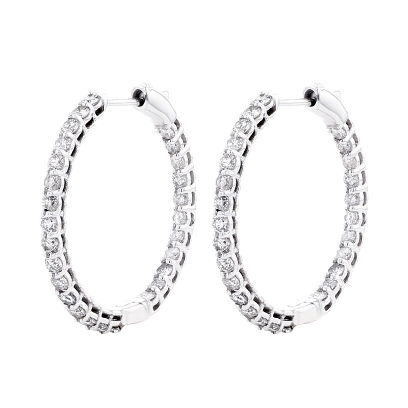 2ct Diamond Womens Earrings 18K Gold buy Semi Circle Hoop NEW 2 ct Hoops Jewelry 18