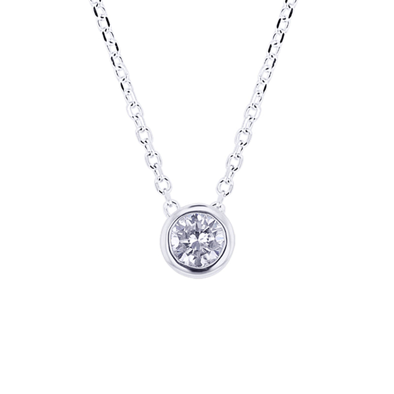 Bezel solitaire sale necklace