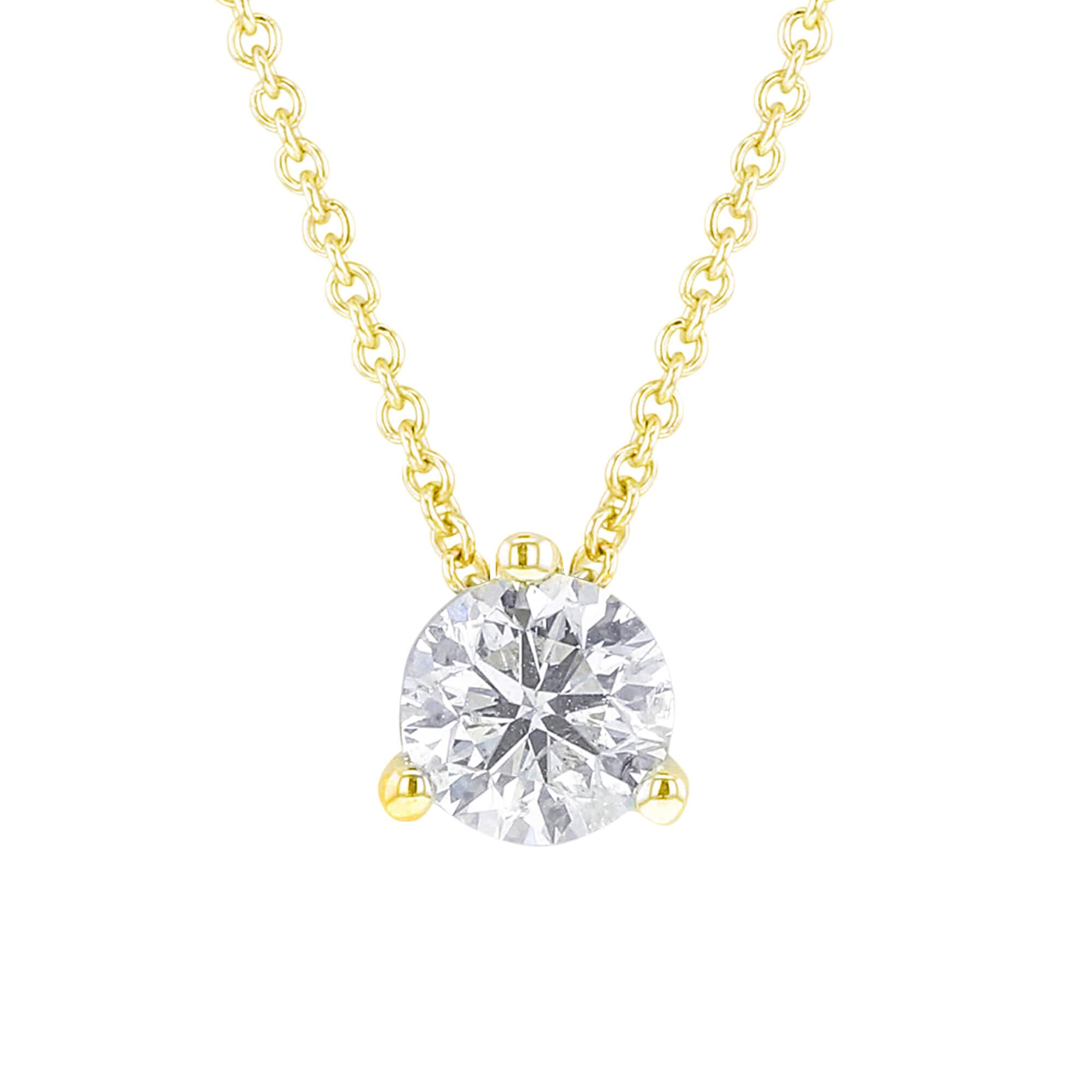 Single Line Anniversary Diamond Necklace Gifts For Women In 14K Yellow Gold