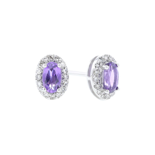 Popsicle Amethyst & Diamond Earrings