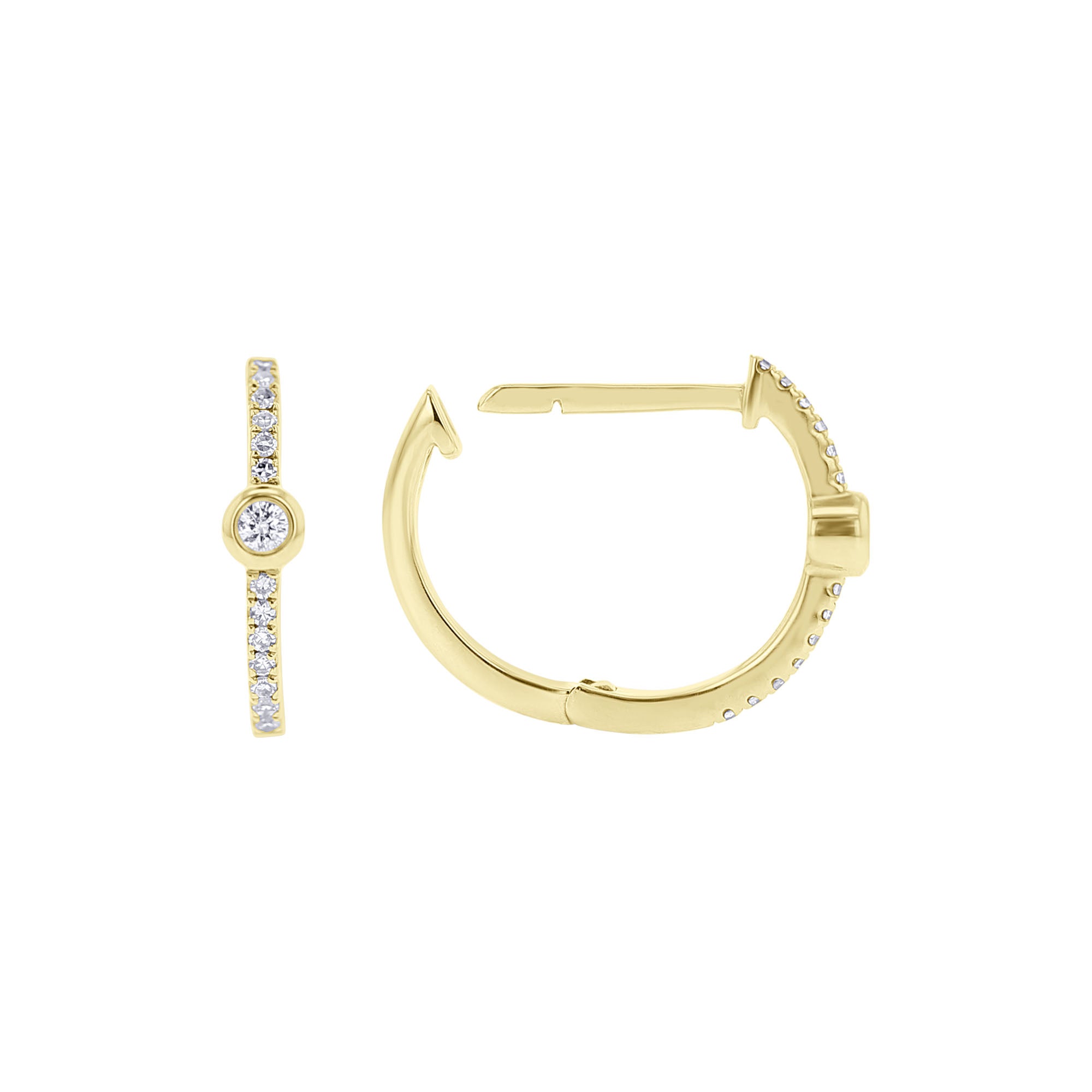 Rhyan Diamond Huggie Hoop Earrings – Steven Singer Jewelers