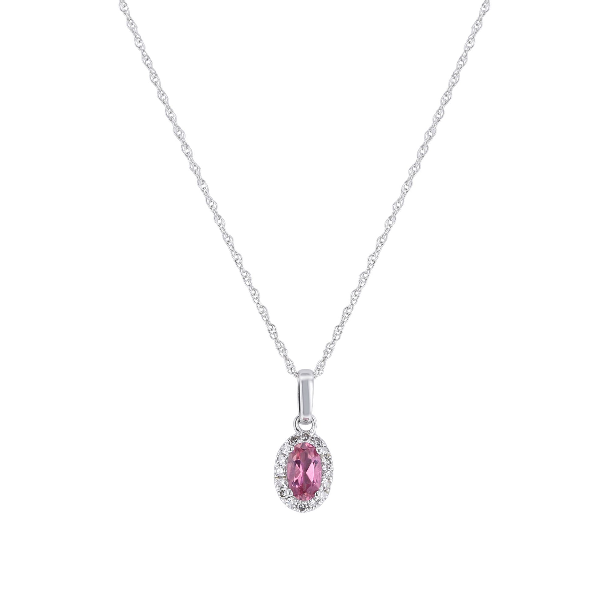 Popsicle Pink Tourmaline & Diamond Necklace