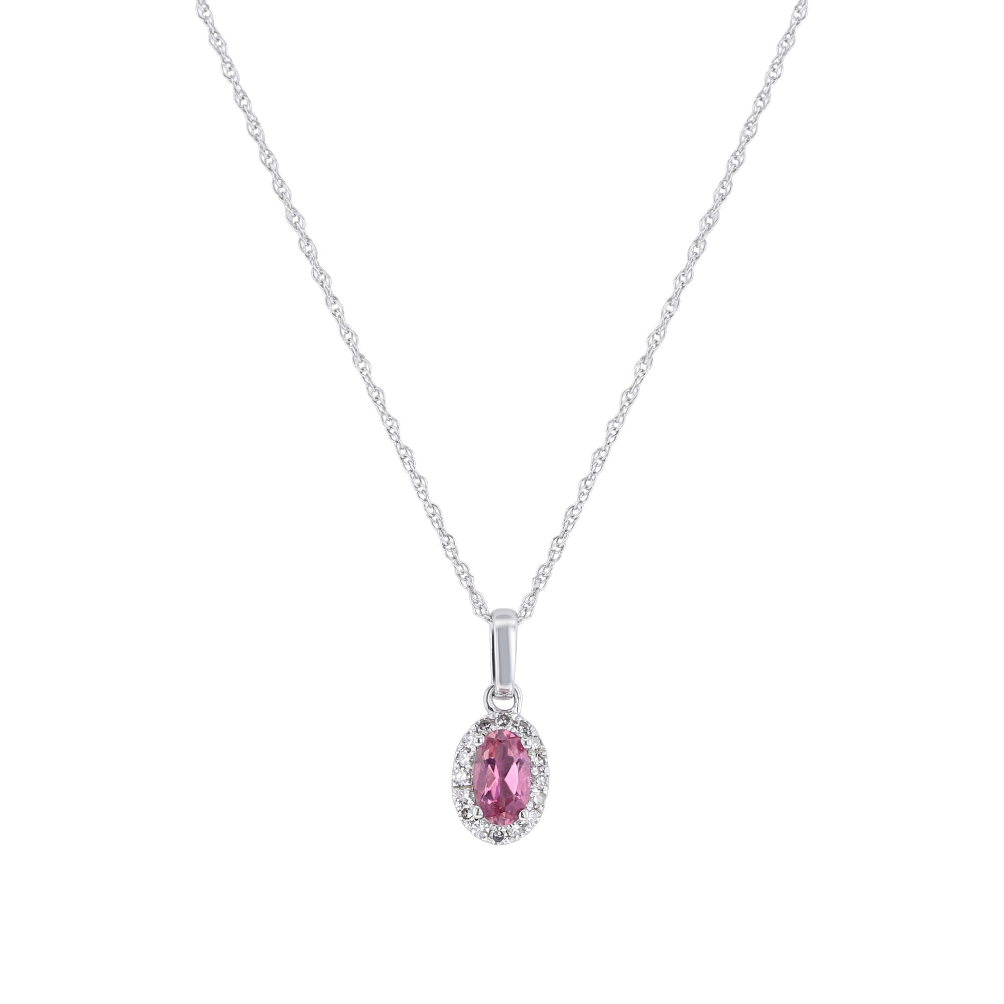 Popsicle Pink Tourmaline & Diamond Necklace