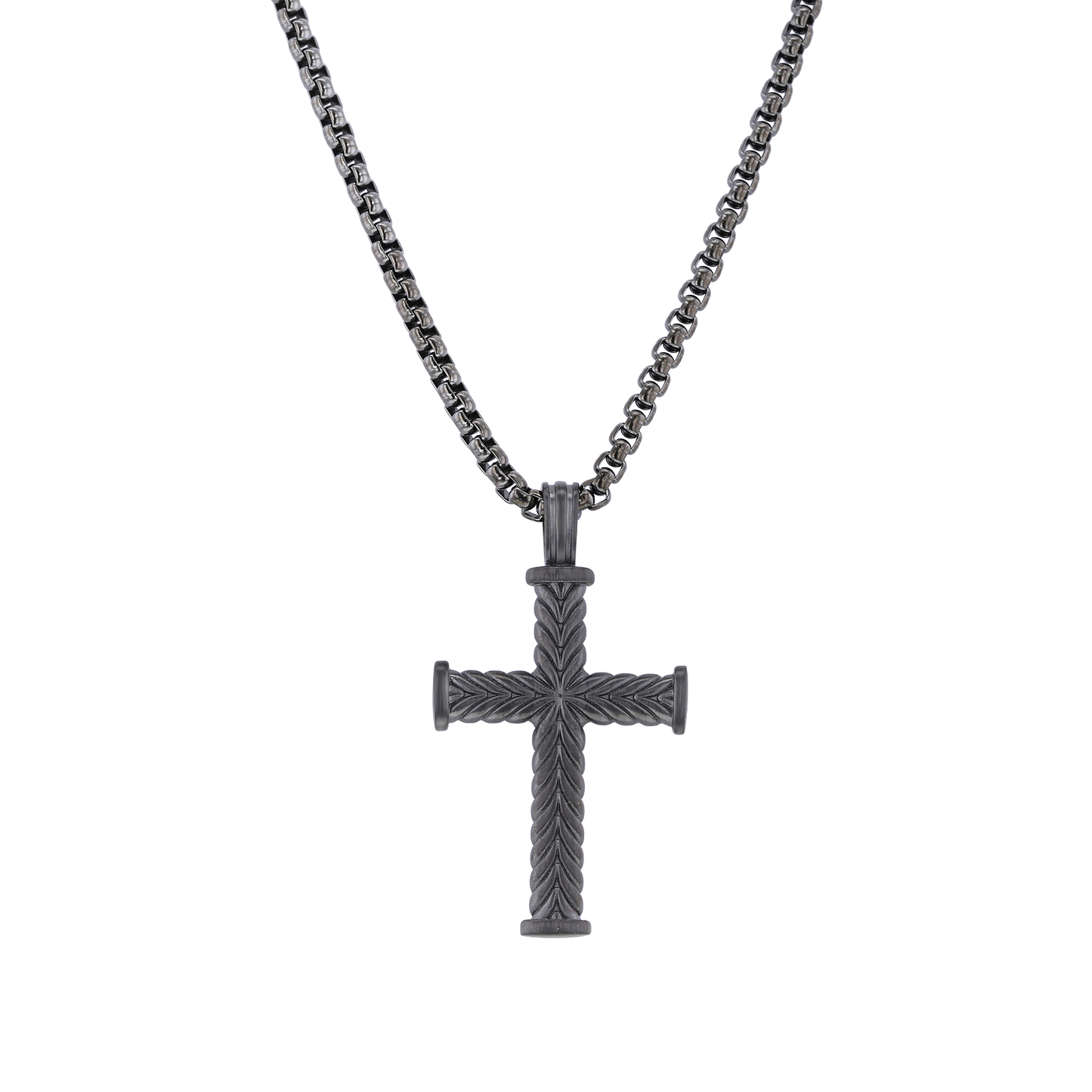 Silas Stainless Steel Chevron Cross Necklace