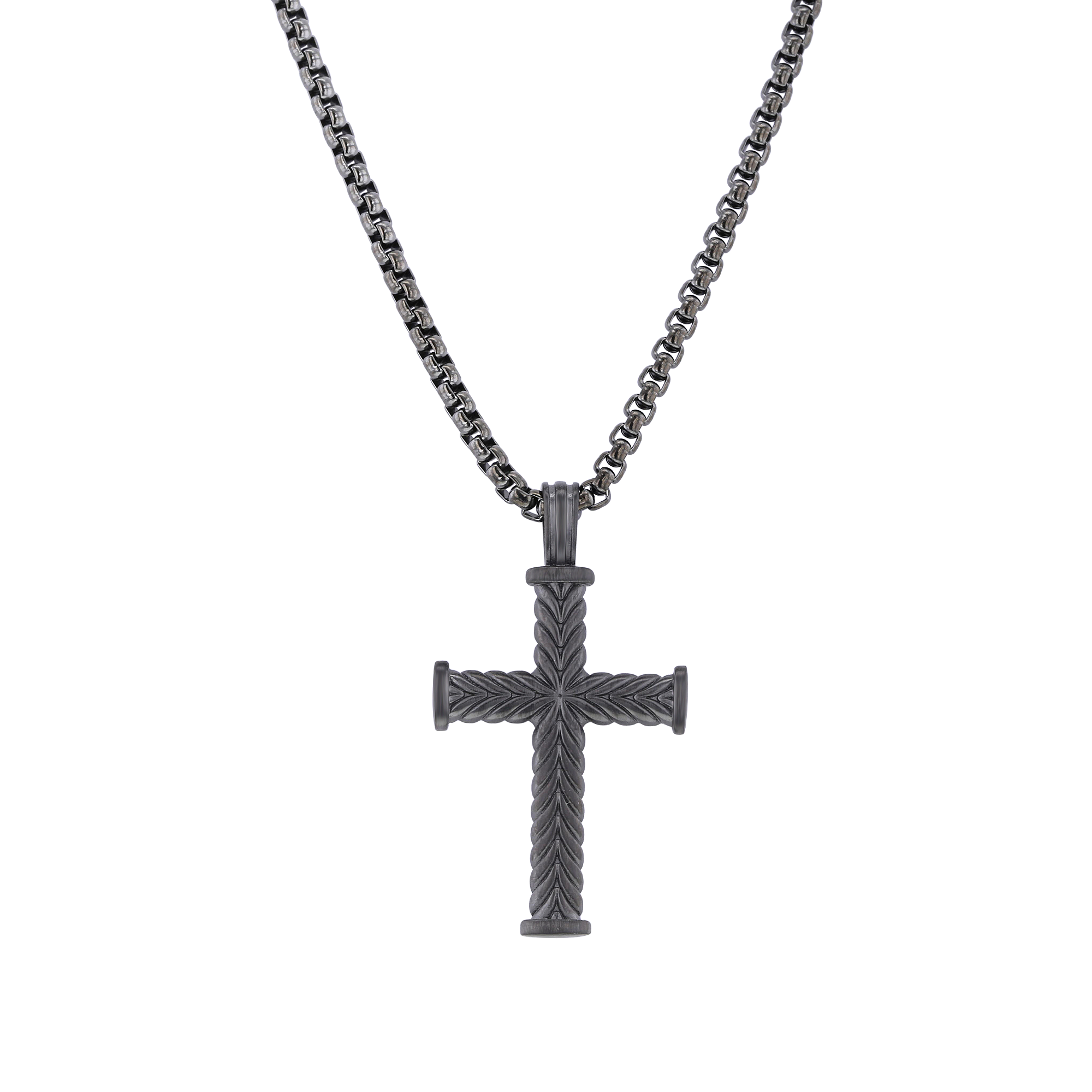 Silas Stainless Steel Chevron Cross Necklace