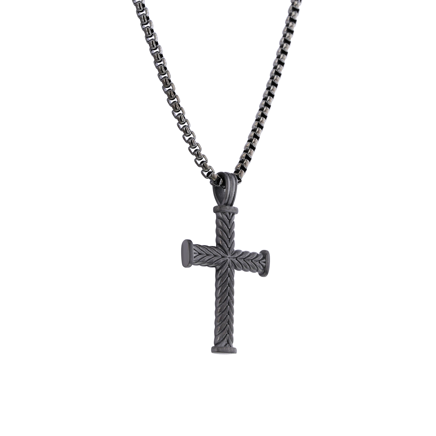 Silas Stainless Steel Chevron Cross Necklace