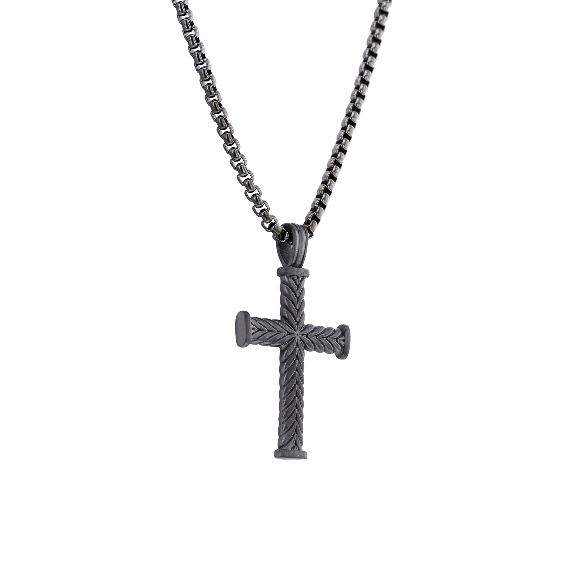 Silas Stainless Steel Chevron Cross Necklace