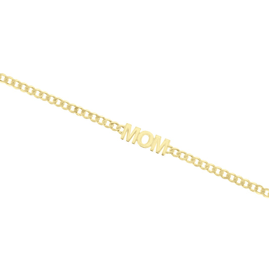 Mom Gold Curb Link Bracelet