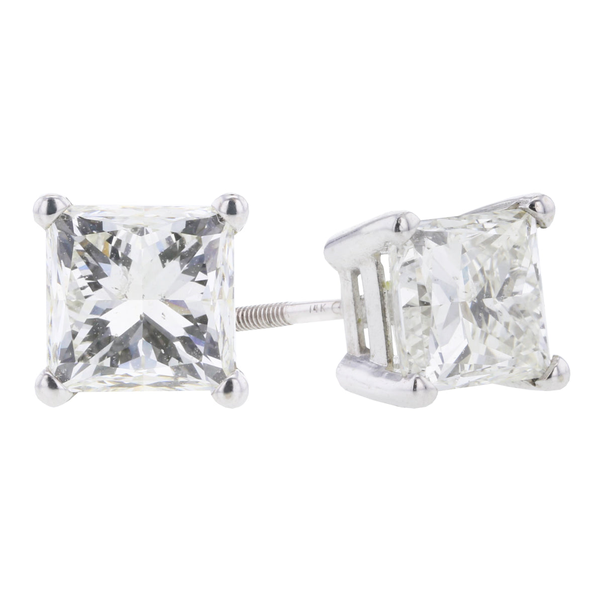 Grande Princess Diamond Stud Earrings 3ct - G/H SI3