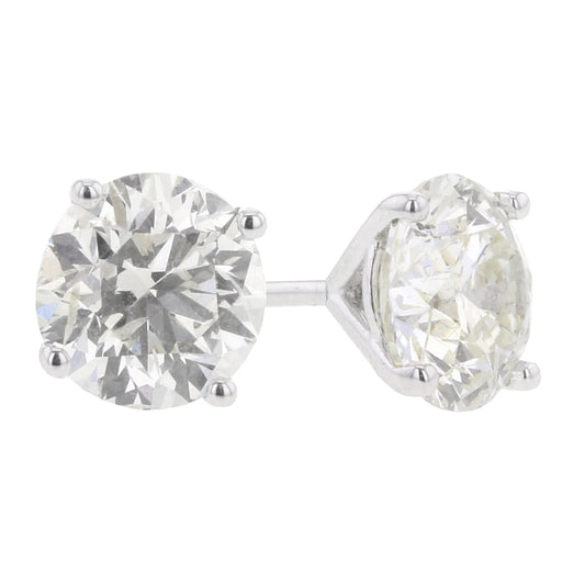 Grande Round Diamond Stud Earrings 3.00ct - J SI1 GIA Certified