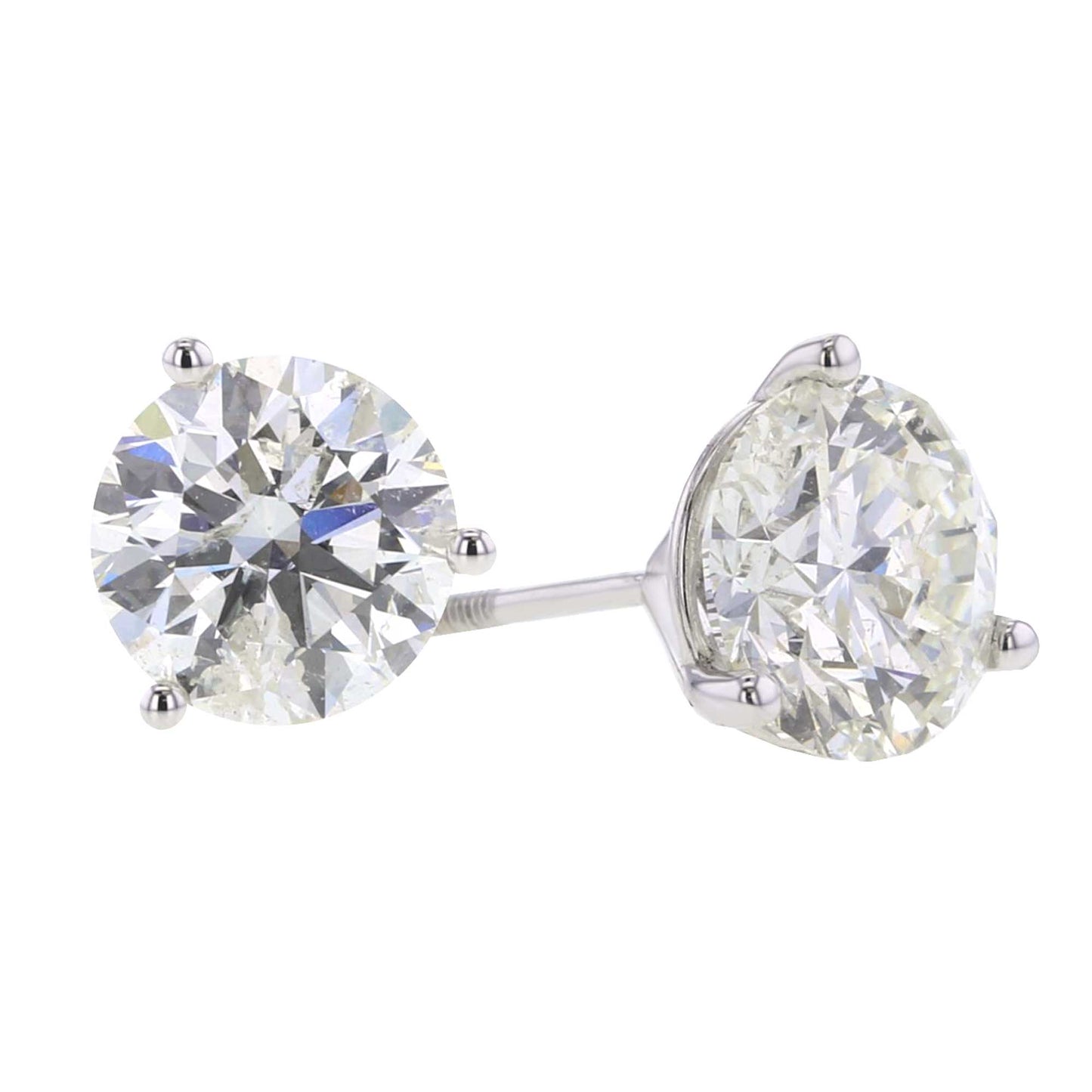 Grande Round Diamond Stud Earrings 3ct - H/I I1