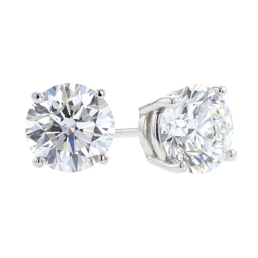 Grande Round Diamond Stud Earrings 1.80ct - E/F SI1 GIA Certified