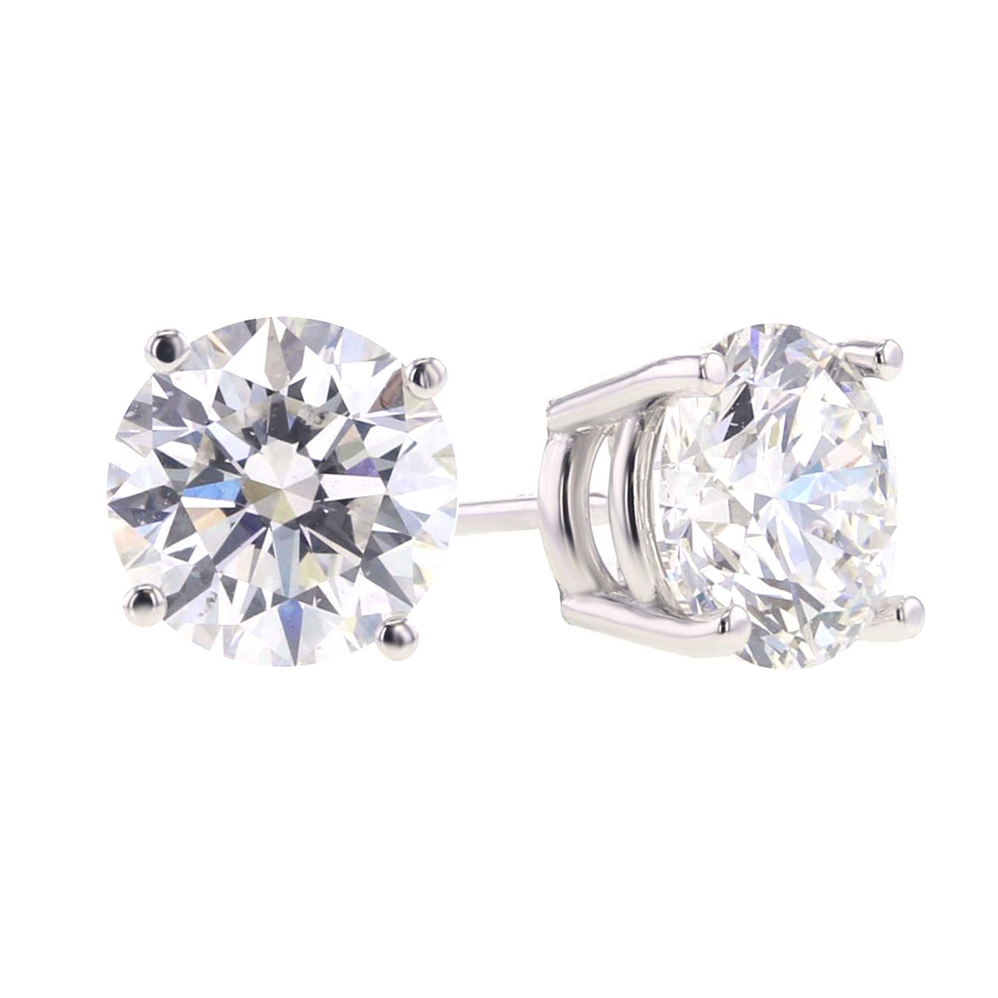 Grande Round Diamond Stud Earrings 2.41ct - D SI1 GIA Certified