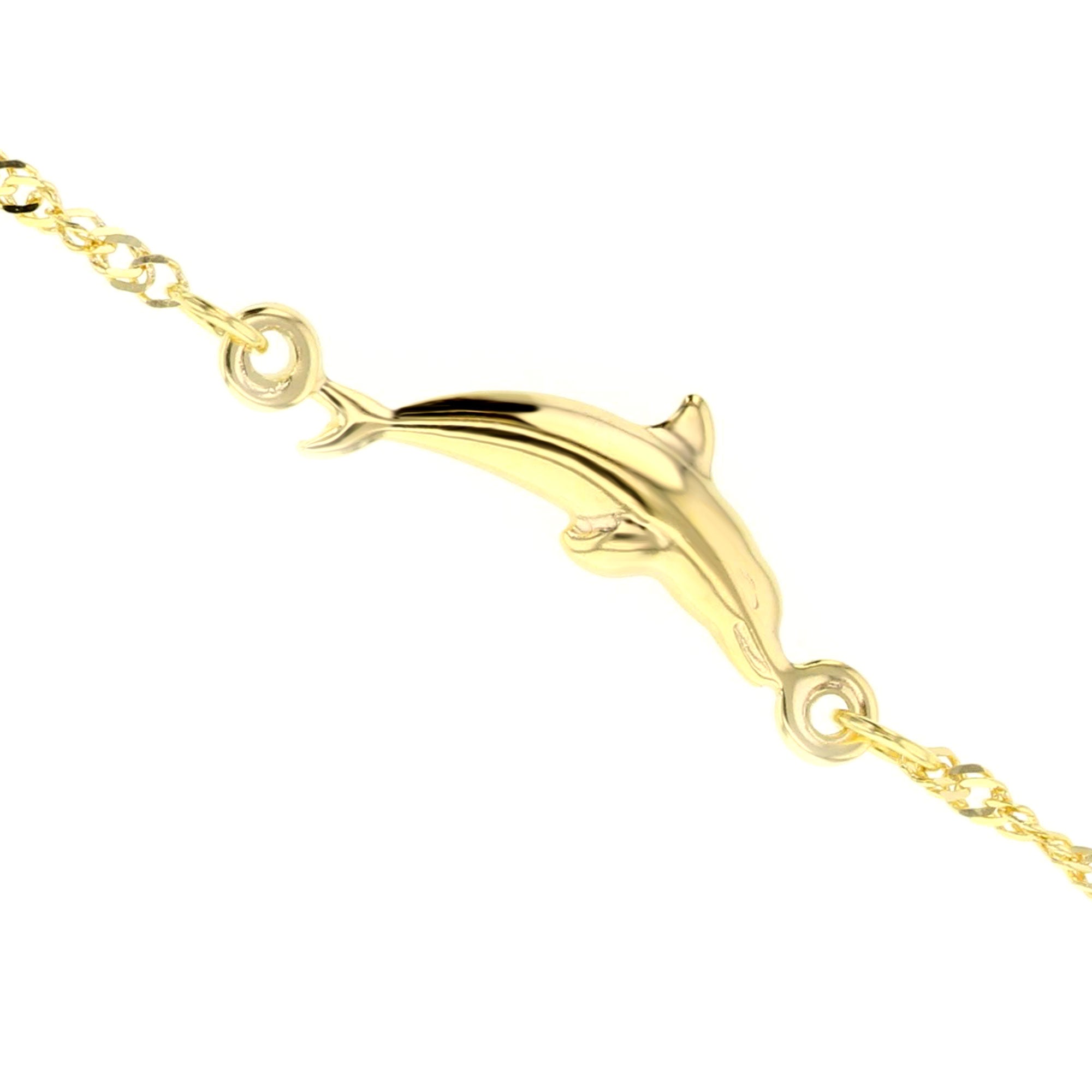 Dolphin Trio Gold Anklet