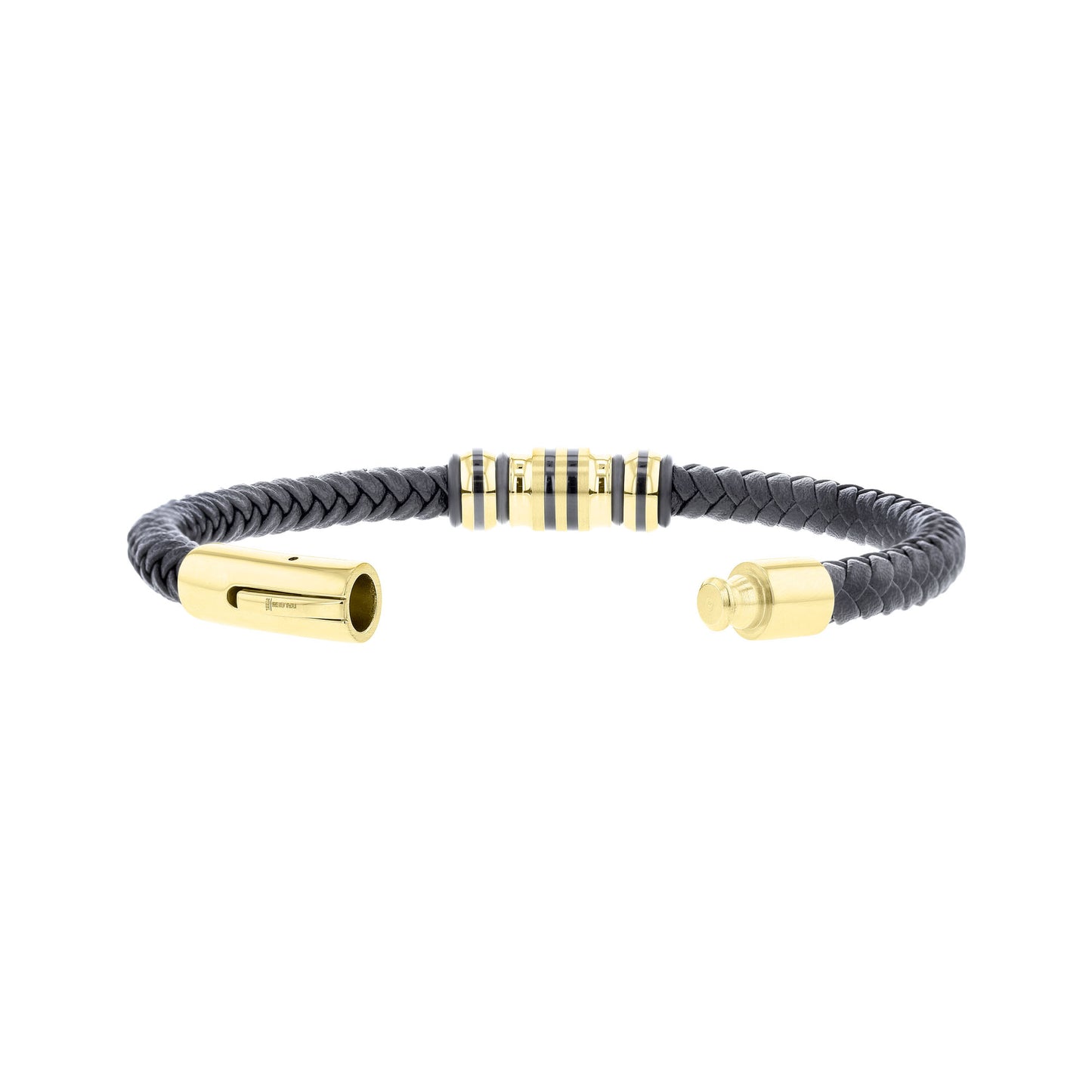 Xander Stainless Steel and Leather Bracelet