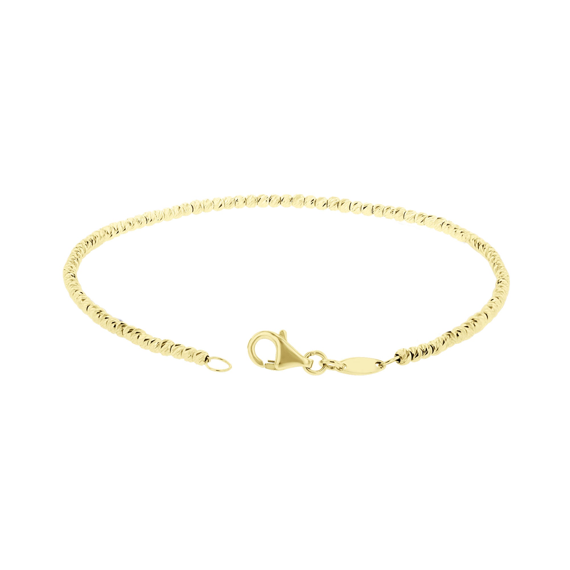 Times Square Diamond Cut Gold Beaded Chain Bracelet