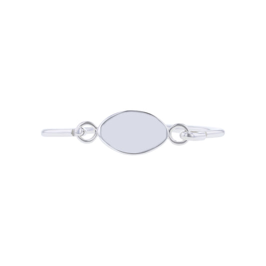 Silver Oval Plate Bangle Bracelet