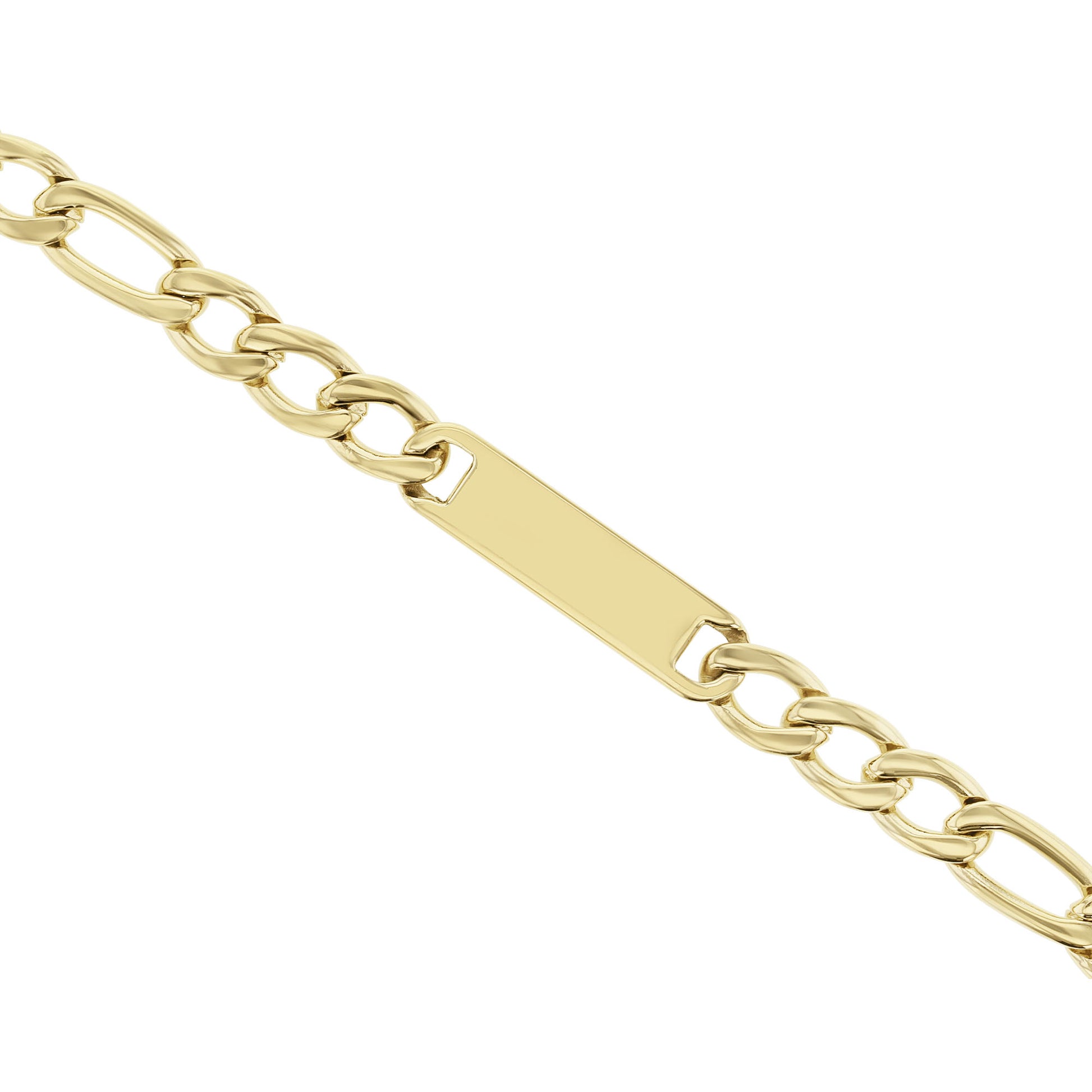 Singled Out Stainless Steel Figaro Link ID Bracelet