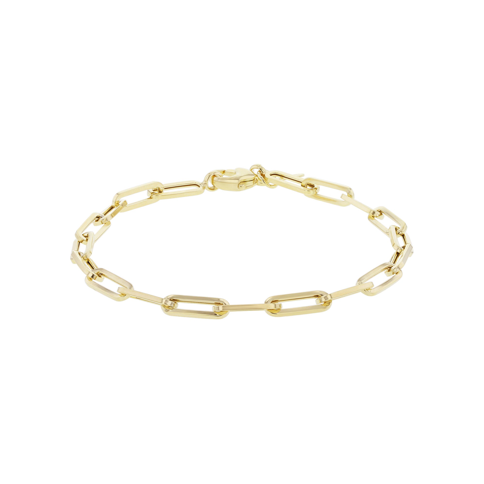 Paris Gold Paper Clip Chain Link Bracelet - 3.9mm