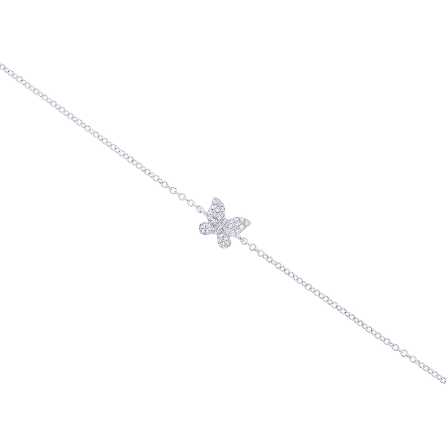 Petite Butterfly Chain Diamond Bracelet