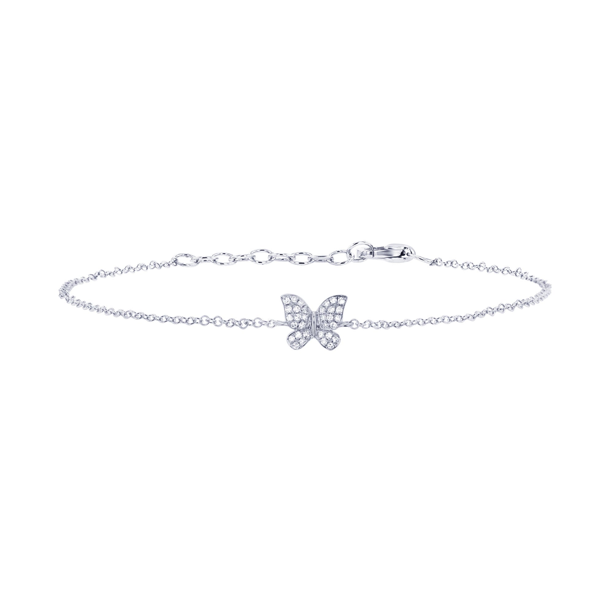 Petite Butterfly Chain Diamond Bracelet