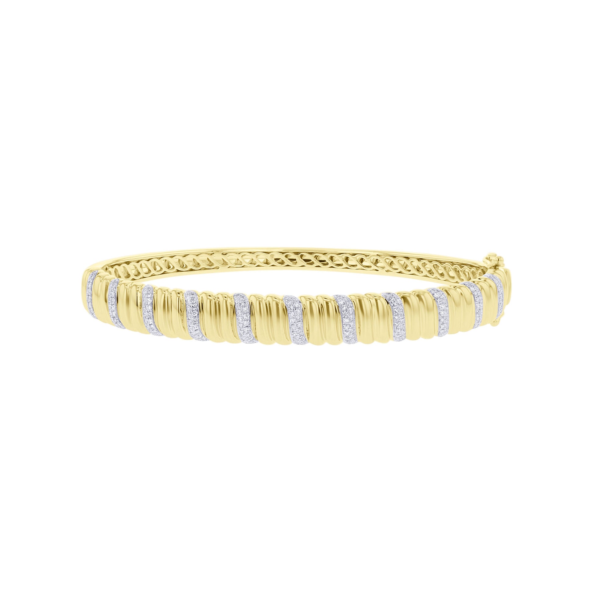 Golden Swirl Diamond Bangle Bracelet