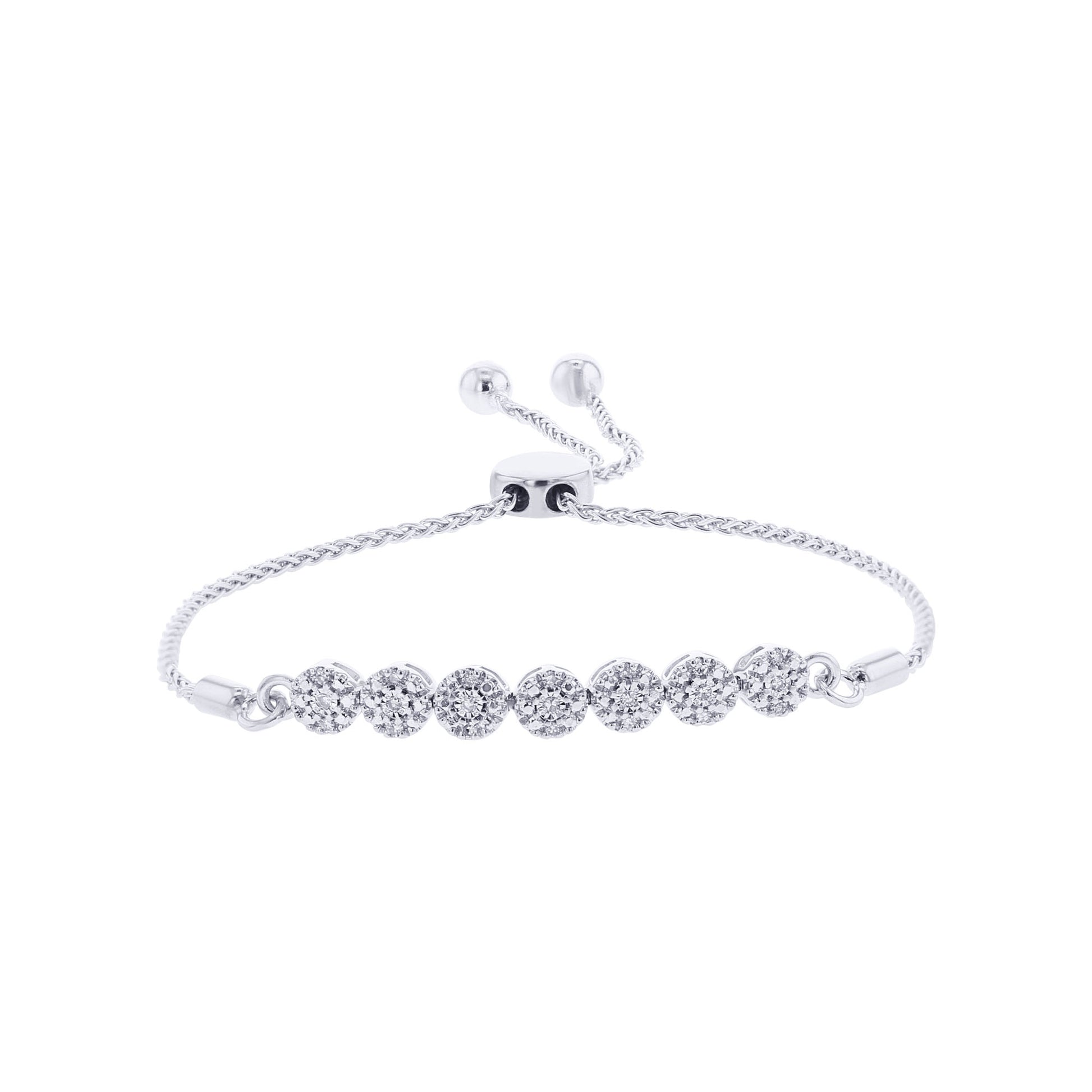 Heavenly Halo Silver Diamond Bracelet