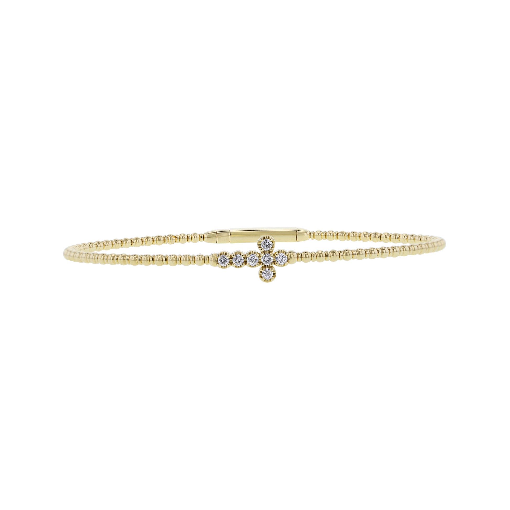 Side Cross Diamond Bangle Bracelet