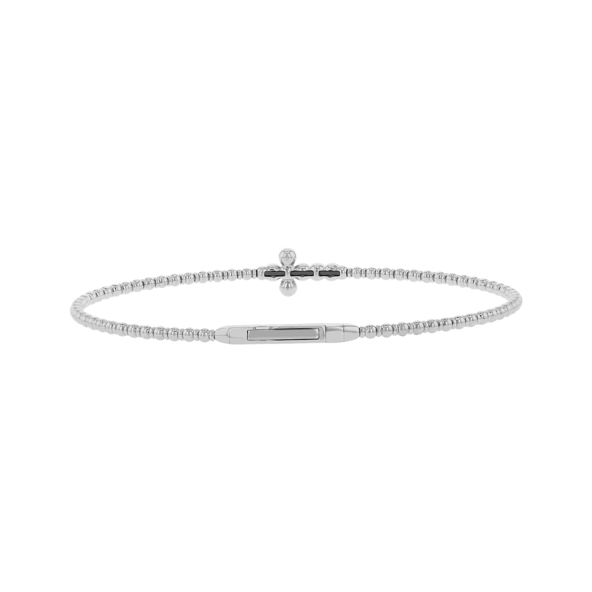 Side Cross Diamond Bangle Bracelet