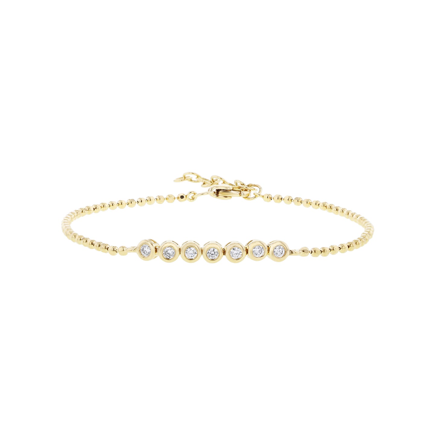 Beaded Bezel Diamond Bracelet