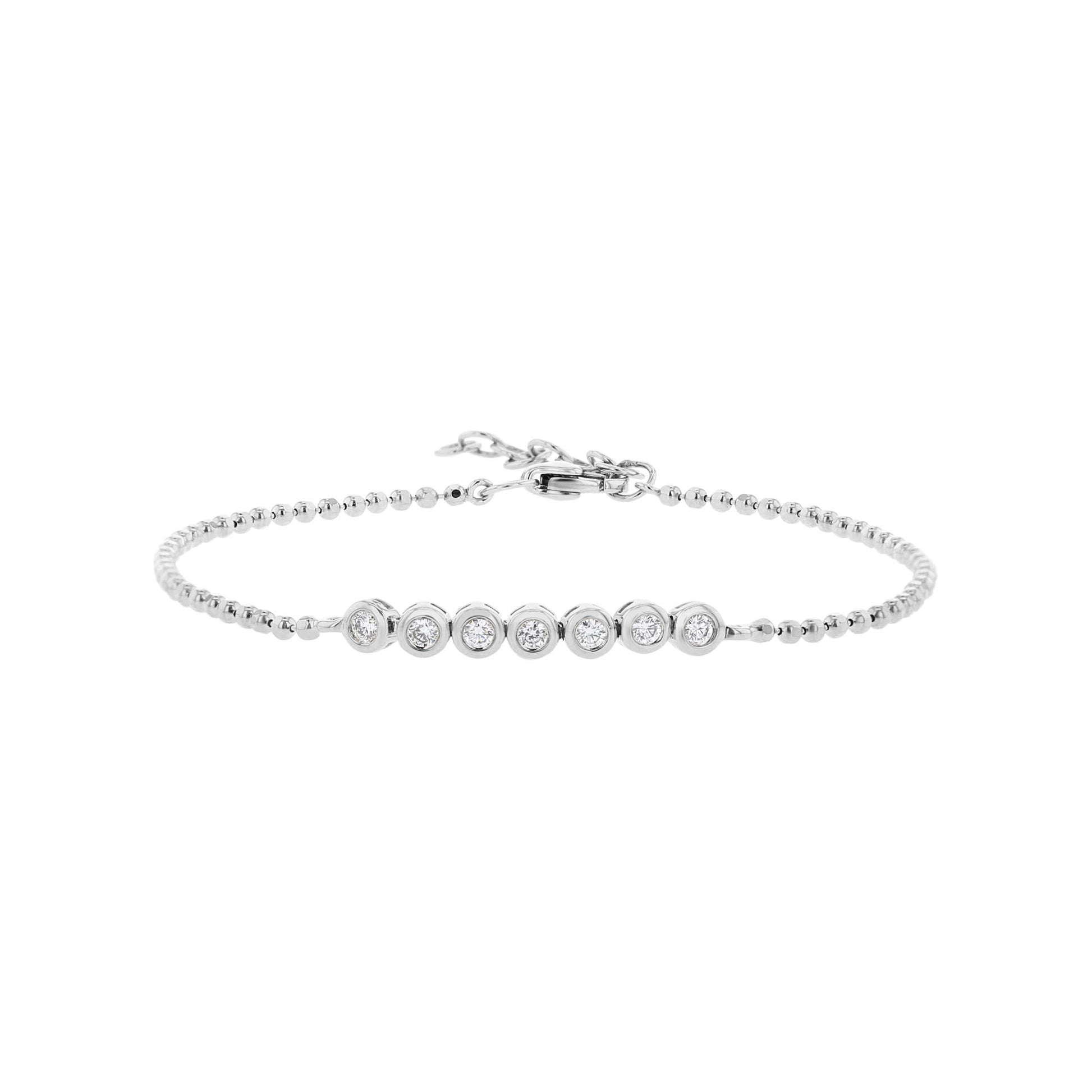 Beaded Bezel Diamond Bracelet