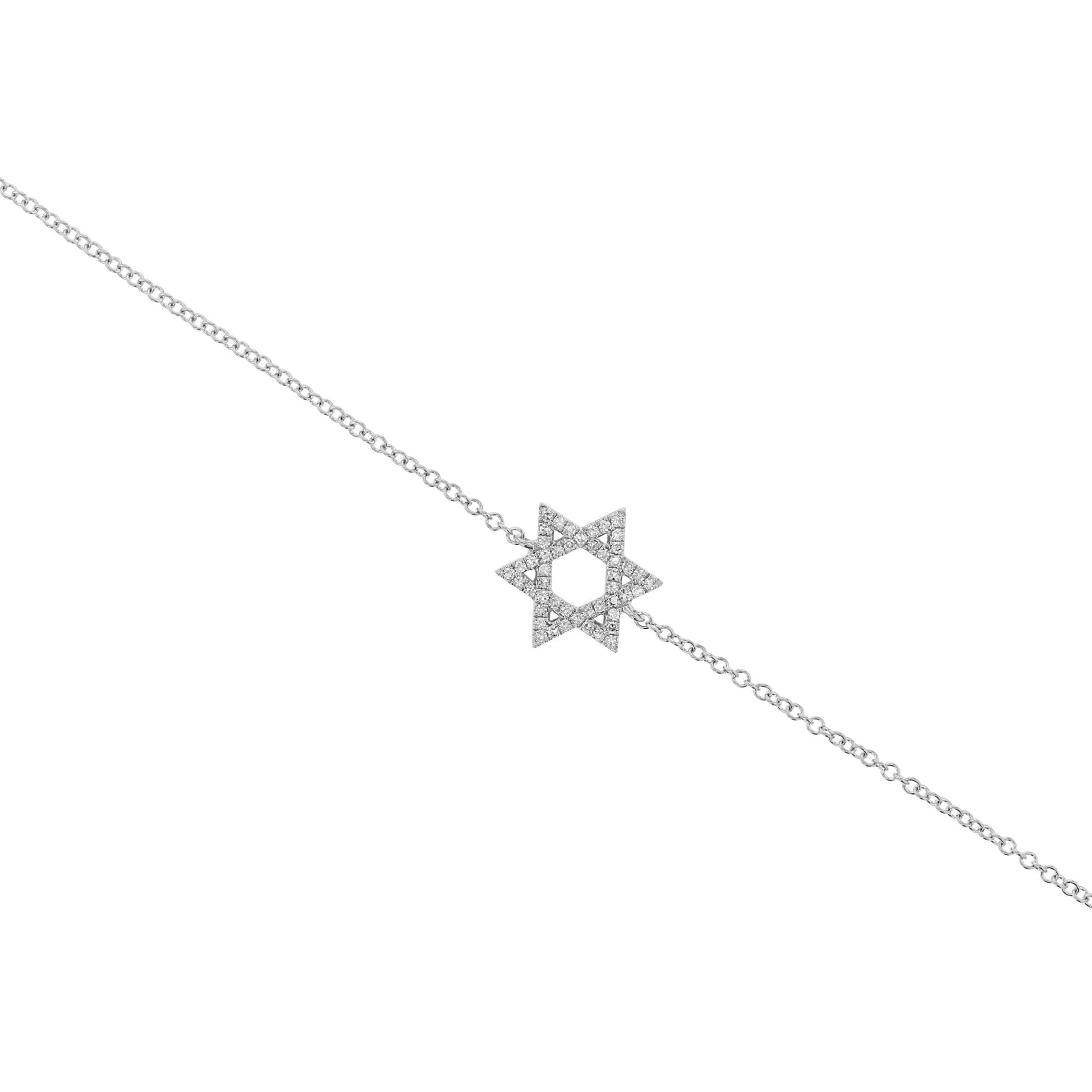 Star of David Diamond Chain Bracelet