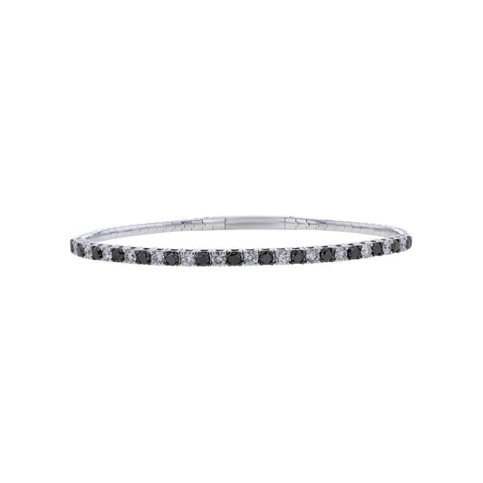 Narcissa Black & White Diamond Bangle