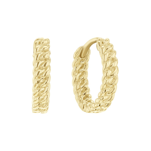 Cuban Link Huggie Hoop Earrings