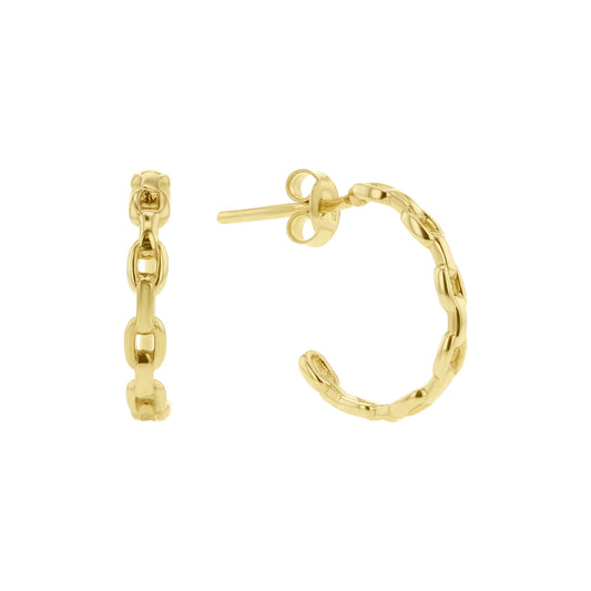 Oval Link Hoop Earrings