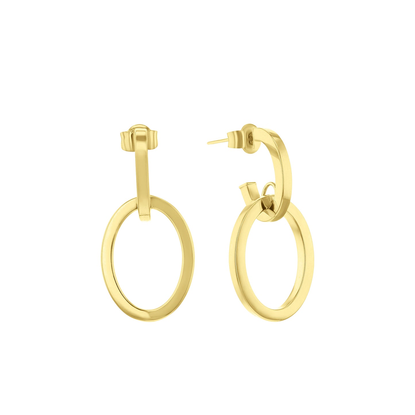 Intertwined Oval Drop Earrings