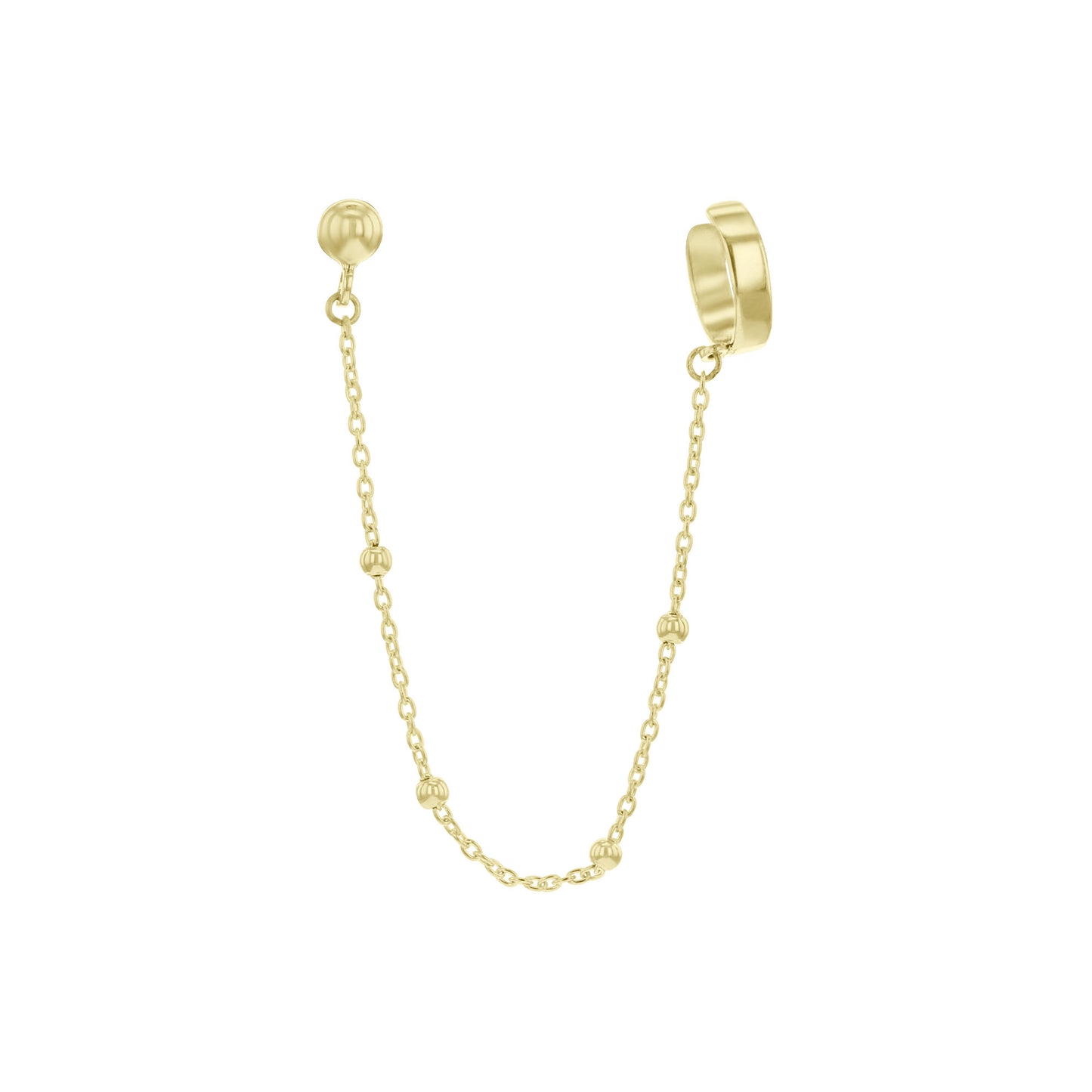 Oslo Single Stud and Cuff Gold Earring