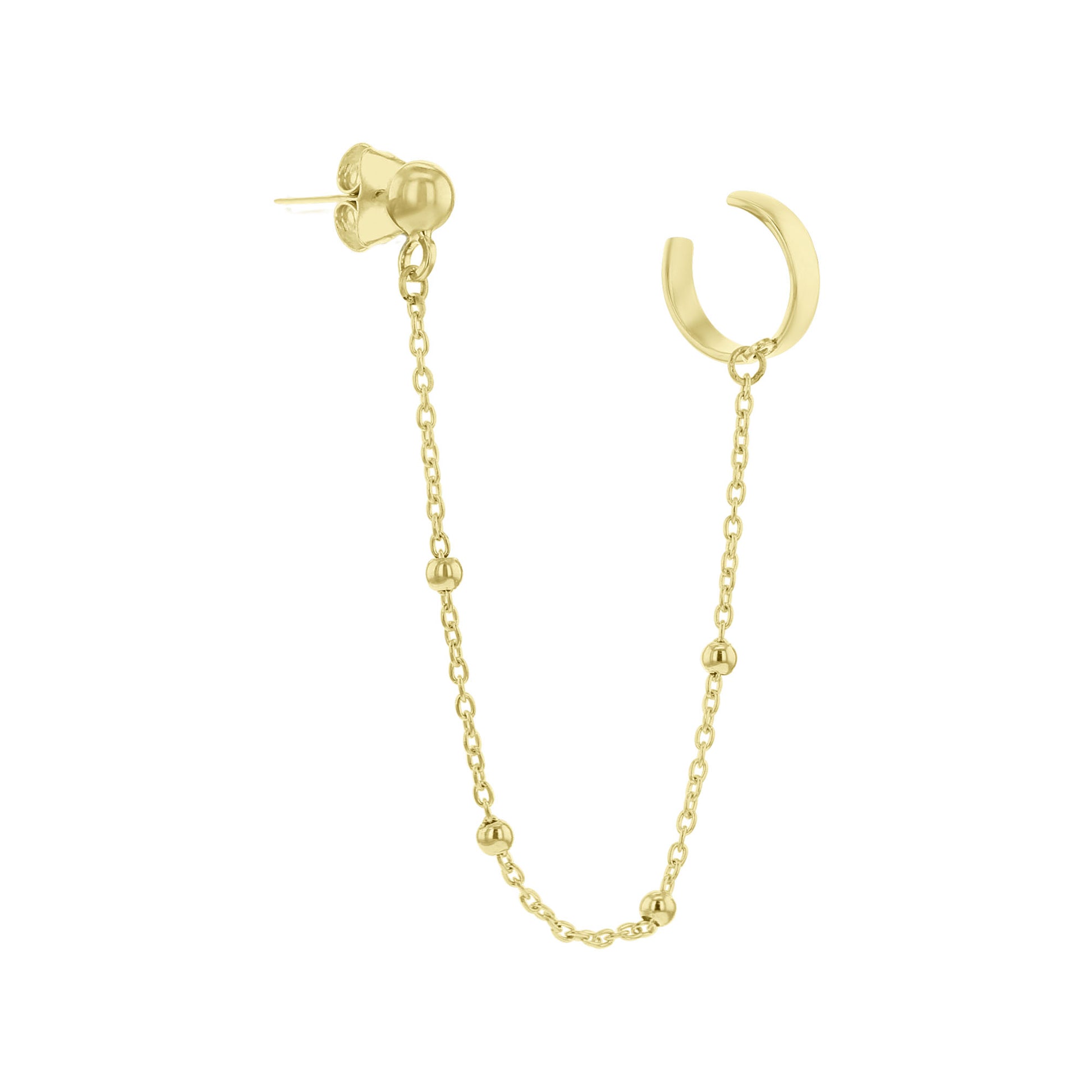 Oslo Single Stud and Cuff Gold Earring