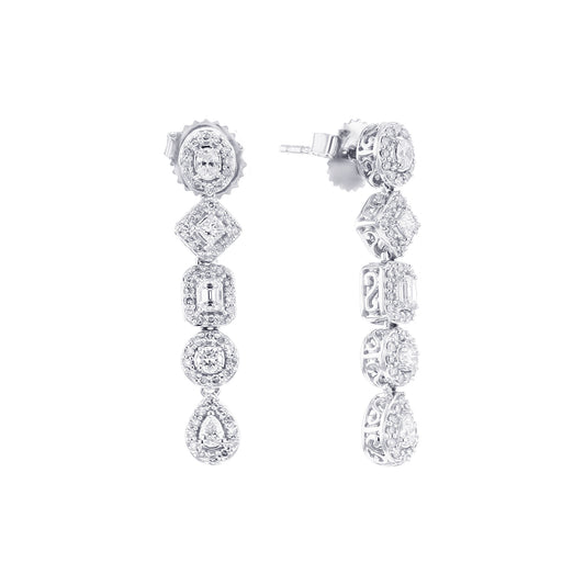 Fancy Cascade Diamond Drop Earrings