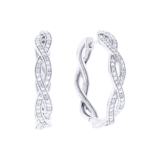 Tangled Embrace Diamond Hoop Earrings