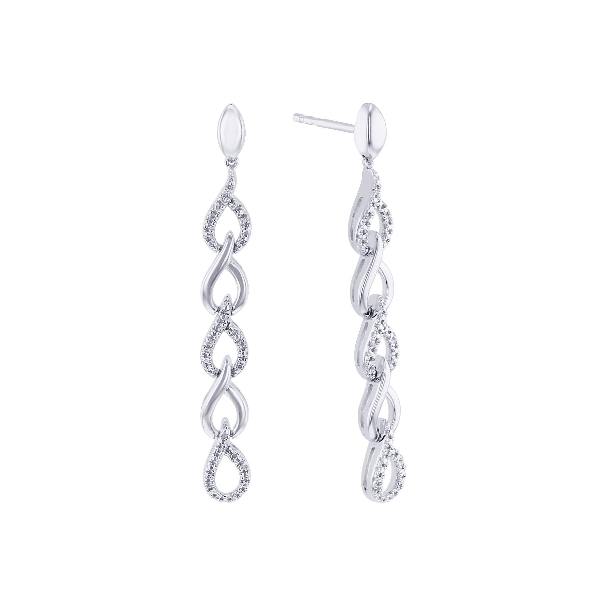 Silver Diamond Drop deals Earrings