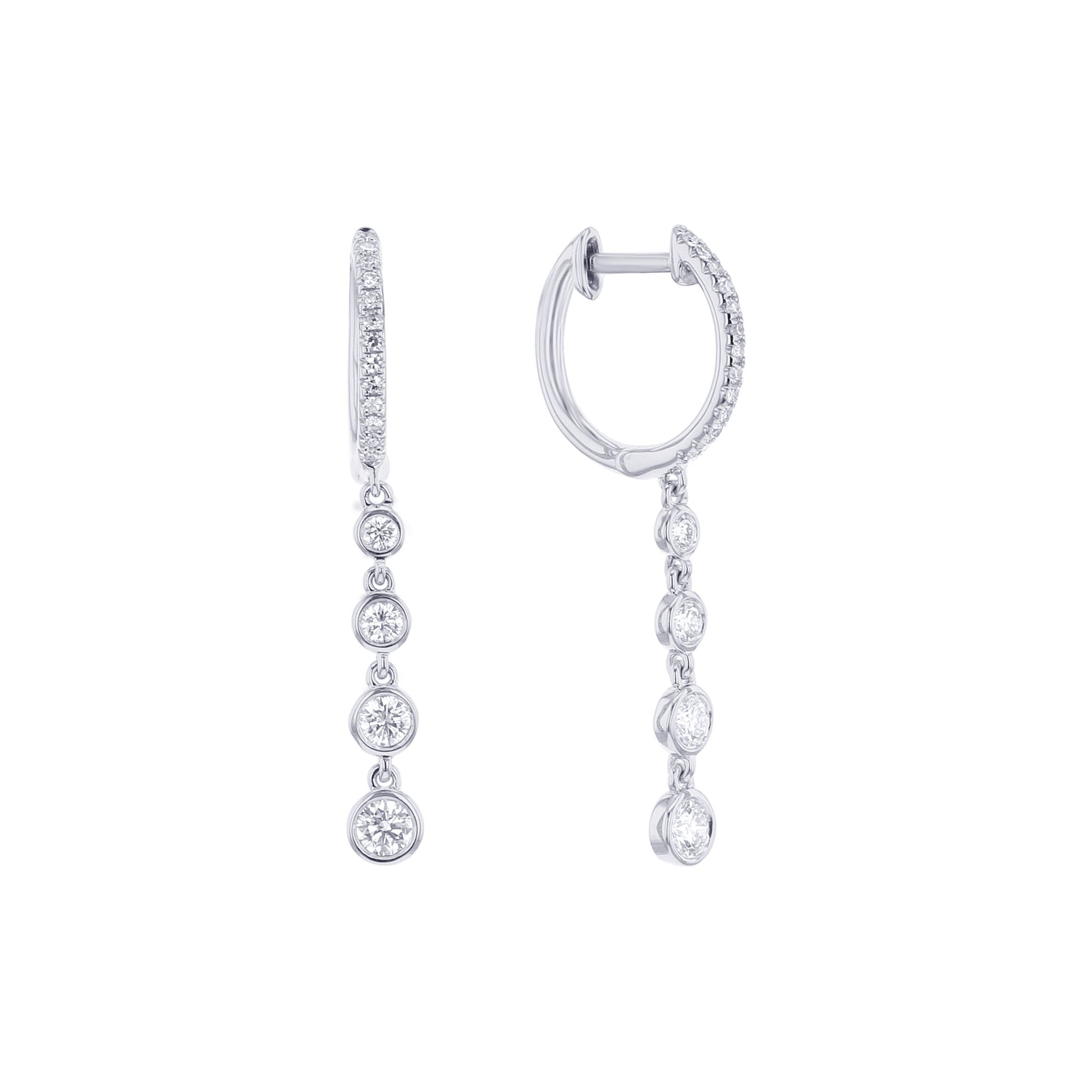 Dripping Diamonds Bezel Drop Earrings