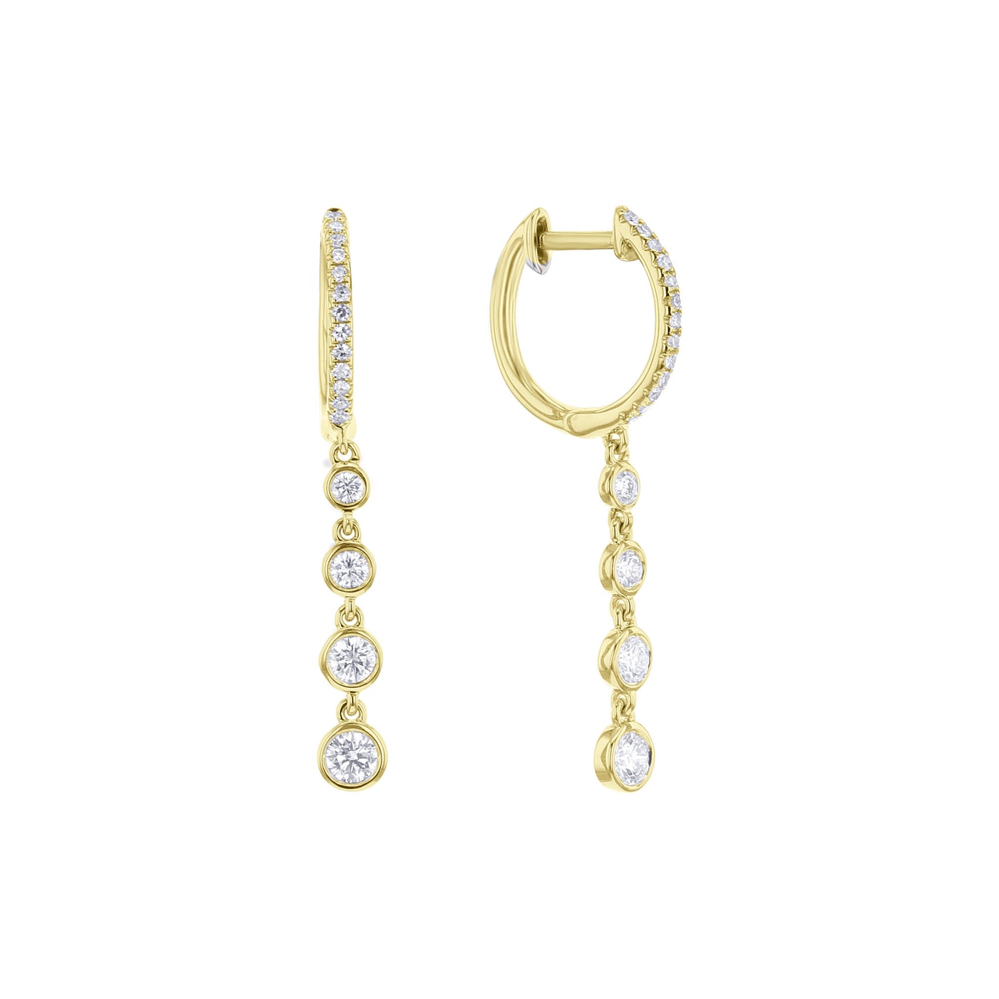 Dripping Diamonds Bezel Drop Earrings