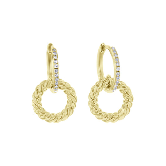 Golden Wreath Diamond Drop Earrings