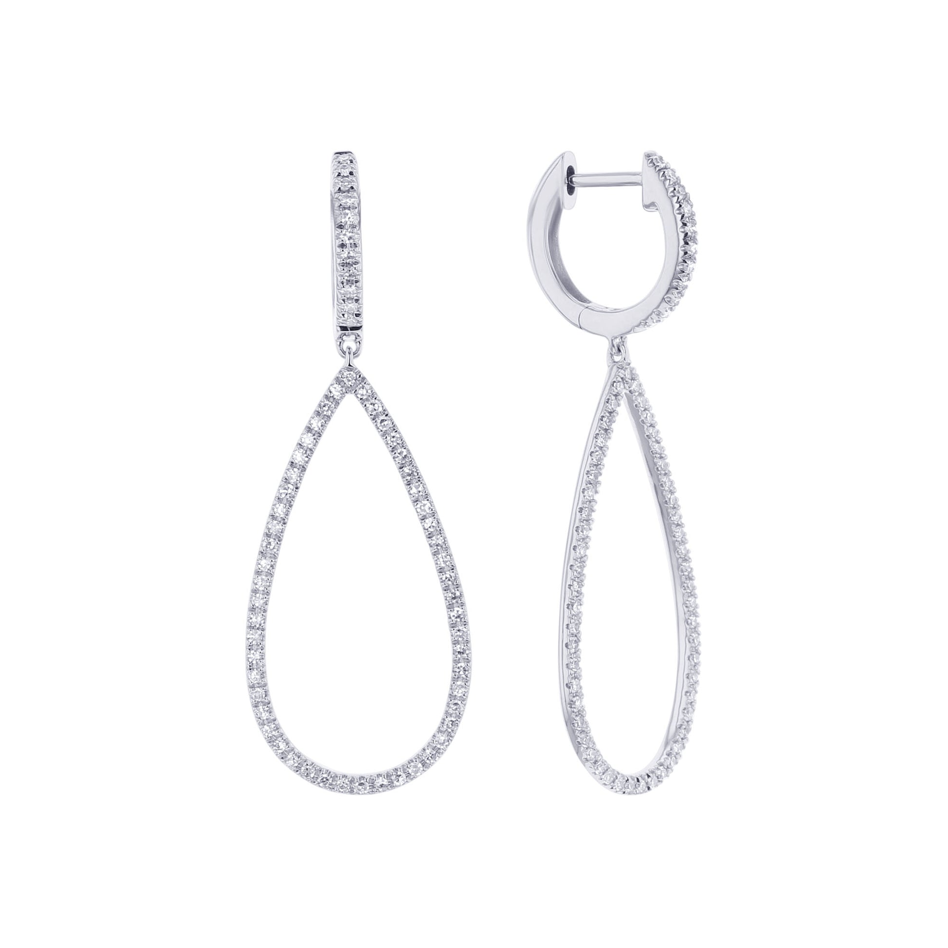 Pave Pear Diamond Drop Earrings