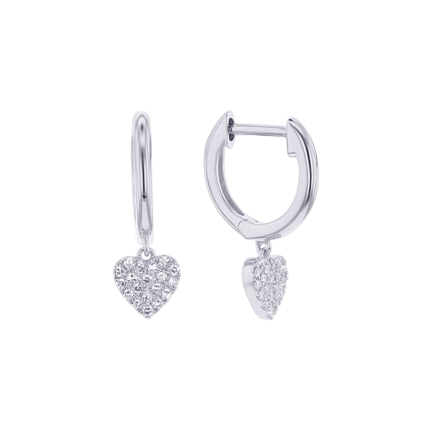 Diamond Heart Drop Earrings