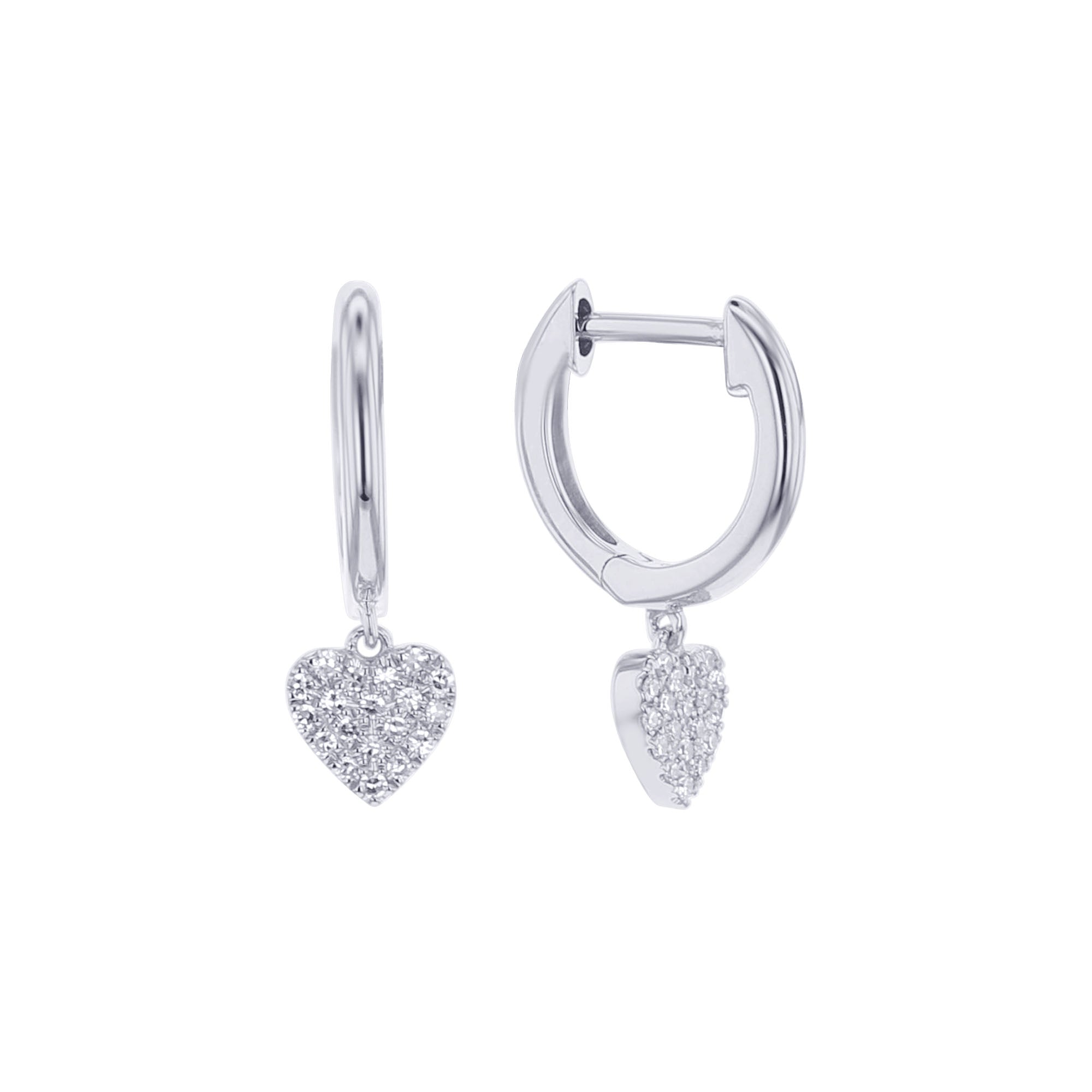 Diamond Heart Drop Earrings