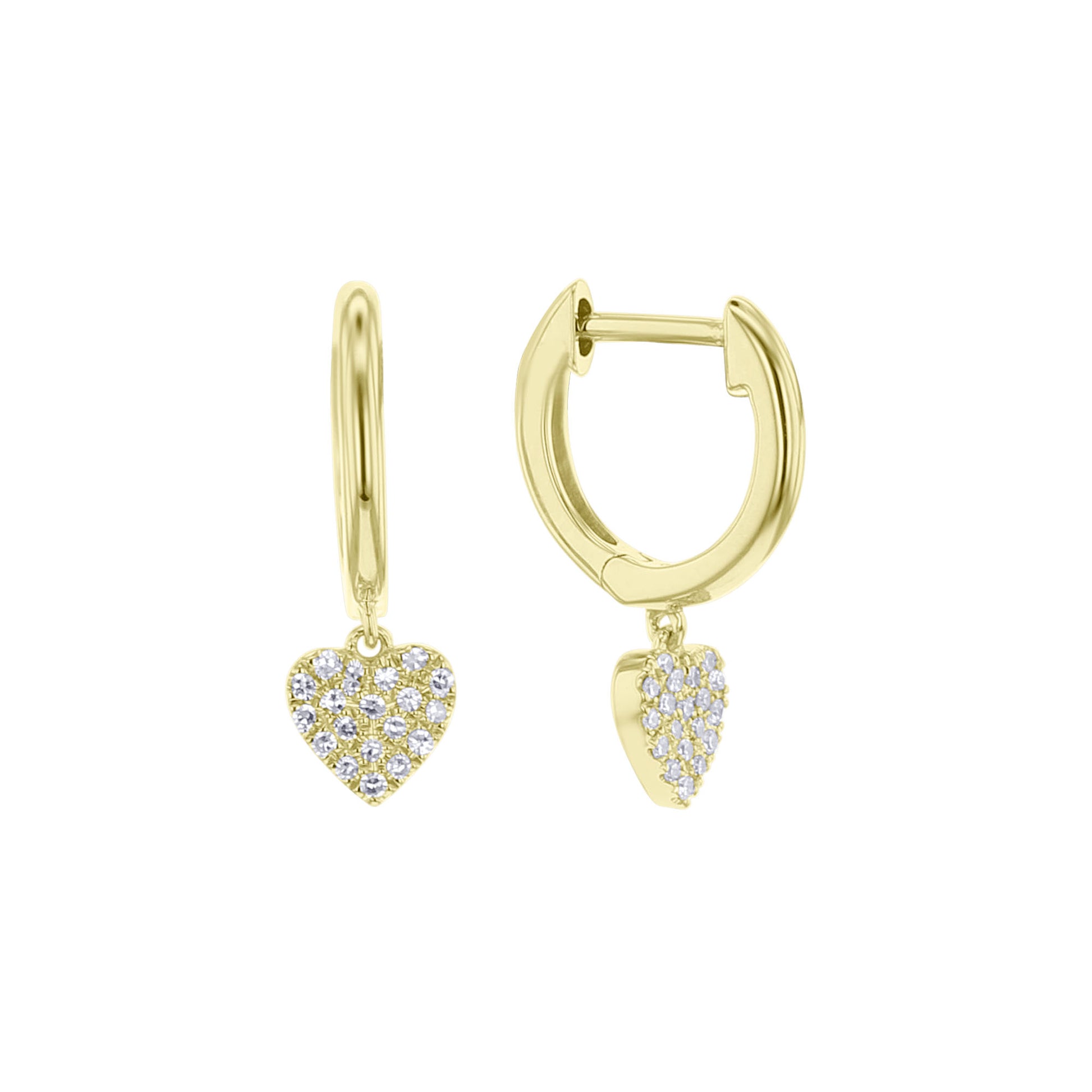 Diamond Heart Drop Earrings