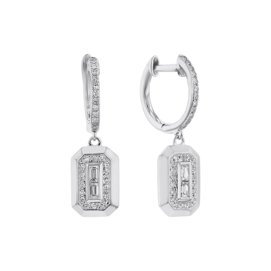 Deco Diamond Drop Earrings