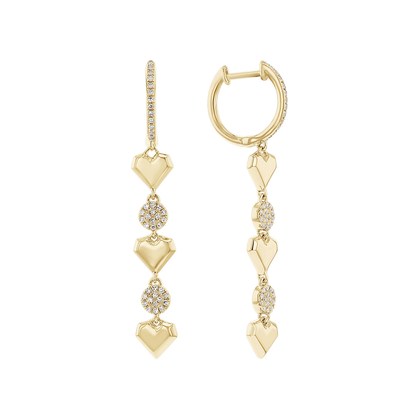 Playing Hearts Diamond Drop Earrings